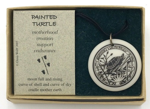 Porcelain Handmade Painted Turtle Necklace Pathfinders Touchstone Pottery - Picture 9 of 9