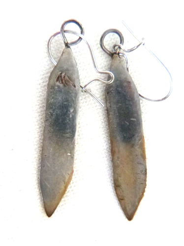 Vintage Native American 925 Sterling Silver Feather Earrings Hallmarked 1.75" - Picture 2 of 2