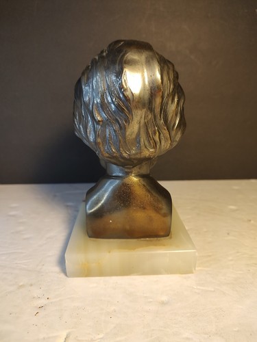 Vintage President Abraham Lincoln Head Bust Statue Bronze Marble Base - Picture 6 of 13