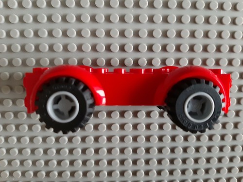 Lego Accessories Basic Red Vehicle with Grey Wheels. - Picture 4 of 5