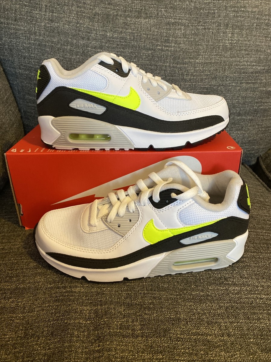 Nike Air Max 90 White Hot Lime CD6864-109 Youth Size 4Y