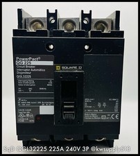 QGL32225 ~ Square D QGL32225 PowerPact 225A 240V 3P MCCB T&B Lugs ~ Surplus