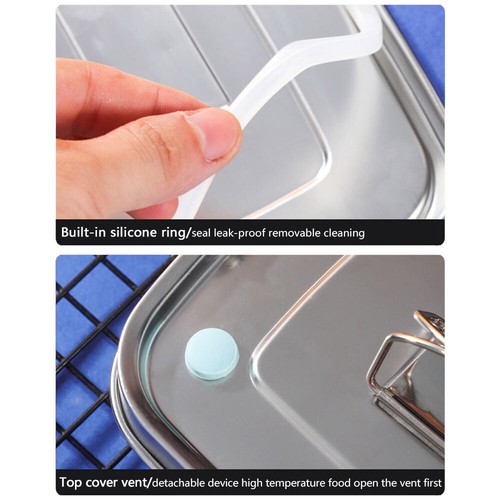 1/1.5L Large Single/Double Layer Stainless Steel Lunch Box Sealed Food Container - Picture 6 of 13