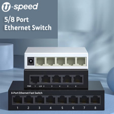 5/8 Port Gigabit Ethernet Switch Splitter 100/1000Mbps LAN Network RJ45 Hub