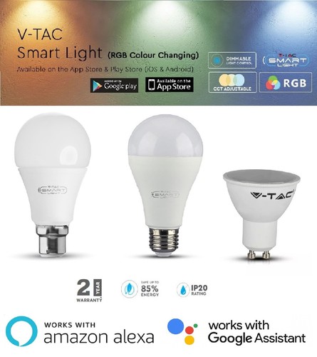 RGBW Smart LED Bulb B22 E27 GU10 Spotlight 5W 10W 15W Color Changing By V-TAC - Picture 1 of 7