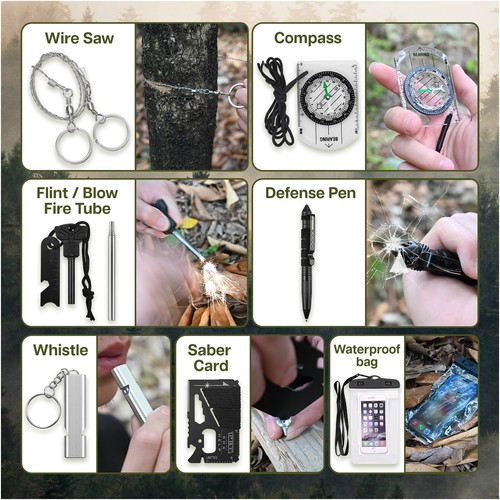 Survival Kit All-in-1 – Notfallset mit Erste-Hilfe-Set für Camping, Abenteuer - Bild 5 von 8