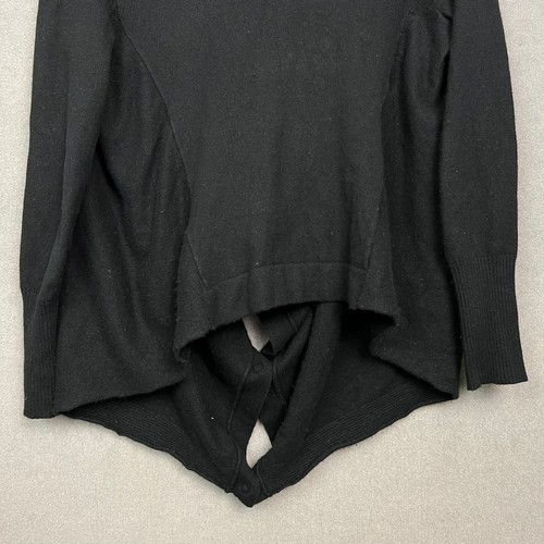 Juicy Couture Cardigan Womens Small Black Wool Cashmere Blend Cowl Neck Relaxed - Picture 12 of 12