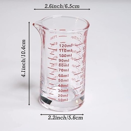 Ackers Shot Glass Measuring Cup 4 Ounce/120ML Liquid Heavy High Espresso Glas... - Picture 4 of 6