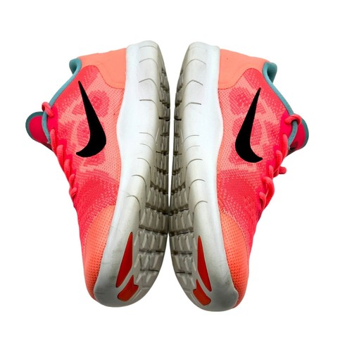 Sneaker da corsa atletica Nike Free RN Racer rosa e bianca al neon taglia 6Y - Foto 6 di 10