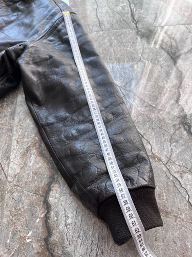 Rare CHEVIGNON flying wear leather jerkin bomber jacket brown vintage size L - Picture 19 of 20