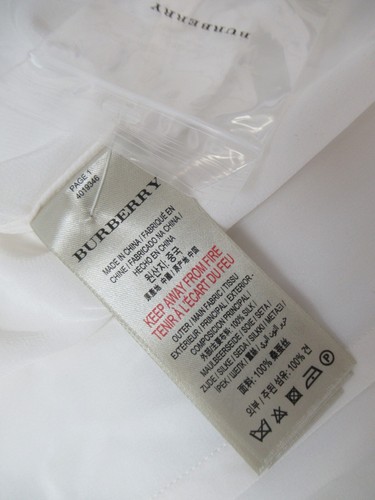 Camisa Burberry London Asteremb para mujer EE. UU. 12 blanca 100 % seda - Imagen 8 de 11
