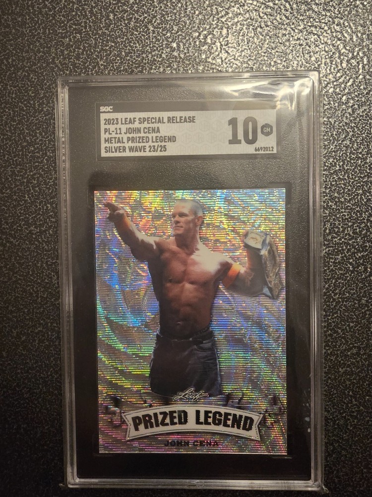 John Cena 2023 Leaf Special Release Metal Prized Legend Silver Wave 23/25 Card