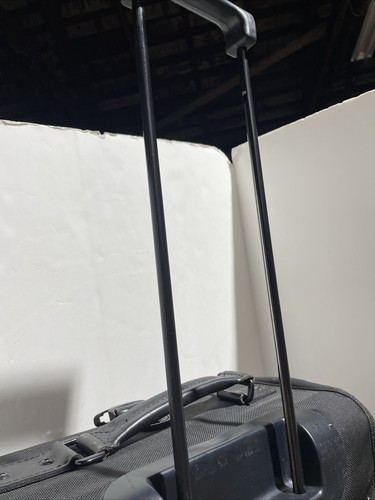 Andiamo Made in USA Black Ballistic Nylon 22” Upright Wheeled Carry On Suitcase - Picture 5 of 19