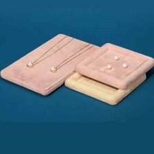 Velvet Jewelry Display Tray Necklace Ring Ear Studs Storage Storage Organizer