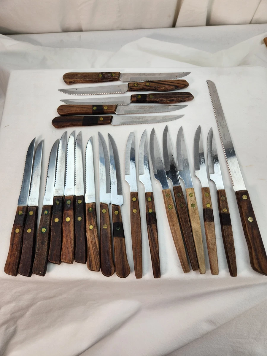 Damaged Lot Japanese Kitchen Knives Marked Japan 22 Pcs Junk Drawer Knife  Mixed