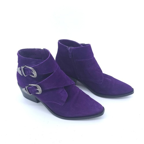 Urban Outfitters Talia Western Boho Double Wrap Side Buckle Bootie Block Heel 8 - Picture 6 of 10