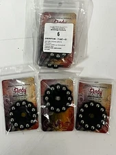 QTY 9 Tandy Leather 1-1/2" Small Black ConchosW/Nickel Spots 71497-01