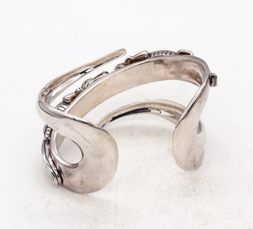 Kieselstein Cord double Alligators bangle cuff in solid .925 Sterling Silver Box - Picture 5 of 7
