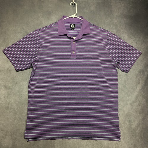 Footjoy Herren Golf Poloshirt Gr. 2XL Kurzarm Lila Streifen Poly Stretch FJ - Bild 2 von 13