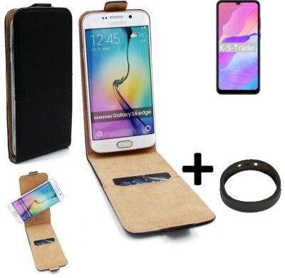 360° Schutz Hülle für Huawei Enjoy 20e + Bumper Flip Case Universal schwarz K
