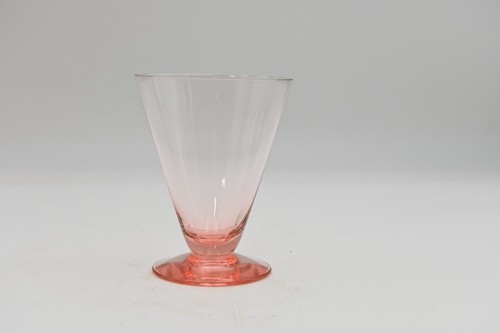Tiffin Franciscan Pink Depression Glasses Footed Tumbler 8 oz, 1930s Optic Pink - Picture 2 of 6