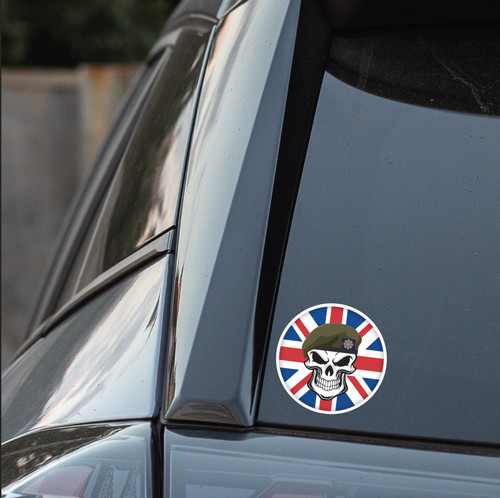Skull with Scots Guards Beret UJ Vinyl Sticker - 10cm - Picture 3 of 4