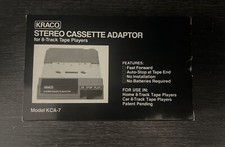 Vintage Kraco KCA-7 stereo cassette adapter for 8-Track tape players
