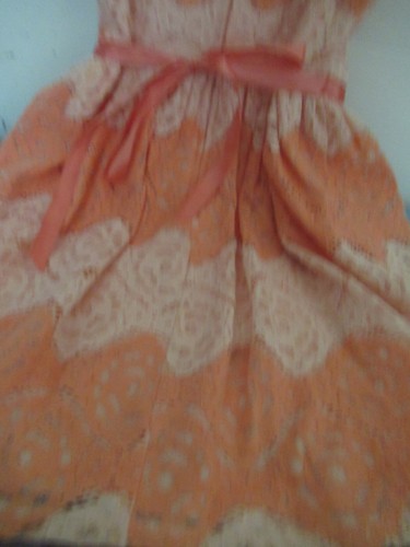 P34 Girls Size 7 All over Multi coral Lace  with Ribbon Trim On Waist Speechless - Picture 8 of 10