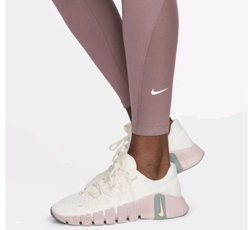 Nike Tights SZ M Women Tight Fit HIGH Waisted Yoga 7/8 DV9020-003 Mauve Training - Picture 3 of 4