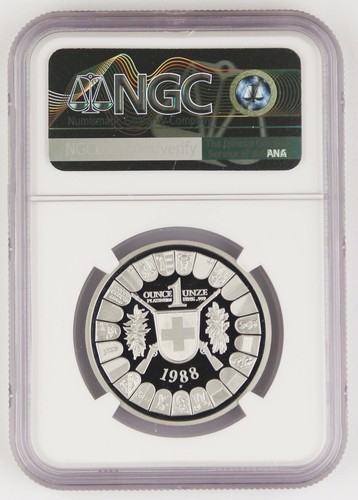 Switzerland 1988 100 Francs 1 Oz Platinum Proof Coin Shooting Festival NGC PF69 - Picture 2 of 4