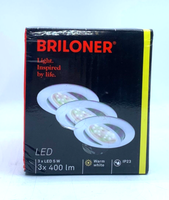 Briloner Led Einbauleuchten Attach Weiß, 3Er Set, Schwenkbar, Rund G636