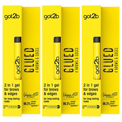 got2b Glued 4 Brows and Edges 2 in 1 Gel, 3er Pack 16ml