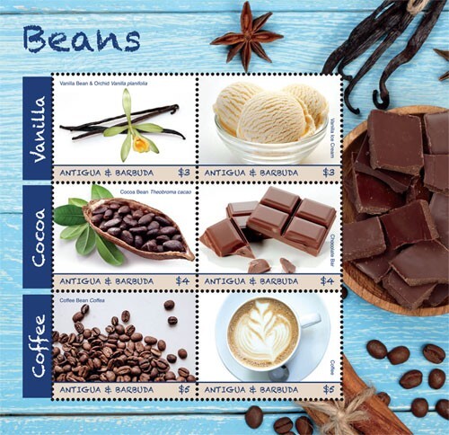 Antigua & Barbuda 2019 - Bohnenblatt mit 6 Briefmarken - Scott #3557 - postfrisch - Bild 1 von 1
