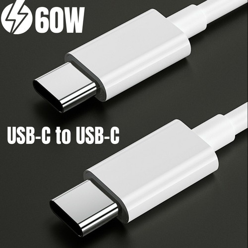 PD 60W USB-C to USB-C Type-C Cable Fast Charger For Samsung iPad Macbook Laptop - Picture 1 of 16