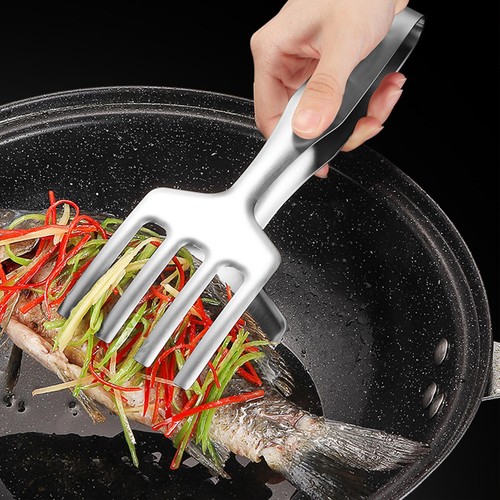 Stainless Steel Fish Tongs Multi-purpose Kitchen Utensils for Grilling Frying - Picture 11 of 15