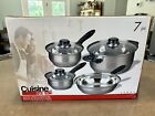 Cuisine Select 7 Pc Stainless Steel Cookware Pot and Pan Water Damage To Box Nib