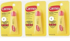 Carmex Classic Medicated Lip Balm External Analgesic Dry Relief 0.35oz Lot of 3