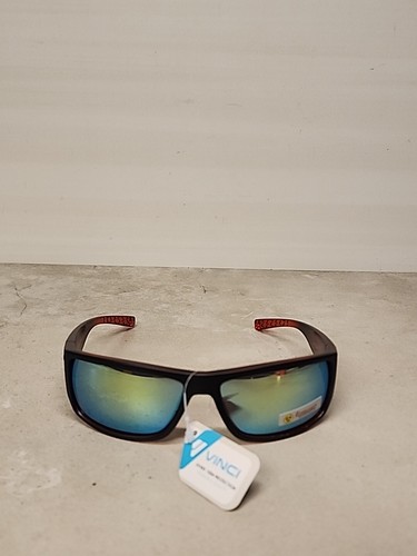 U5 Vinci Red Bio Hazard Sunglasses Mirror Tint Rectangle Lenses #19 MS3