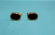 Vintage Christian Dior Gold Toned Onyx Inlay Cuff Links 065GCM
