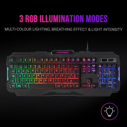 Mars Gaming Set mit Gaming-Tastatur und Maus MCP118 Schwarz - Bild 2 von 4