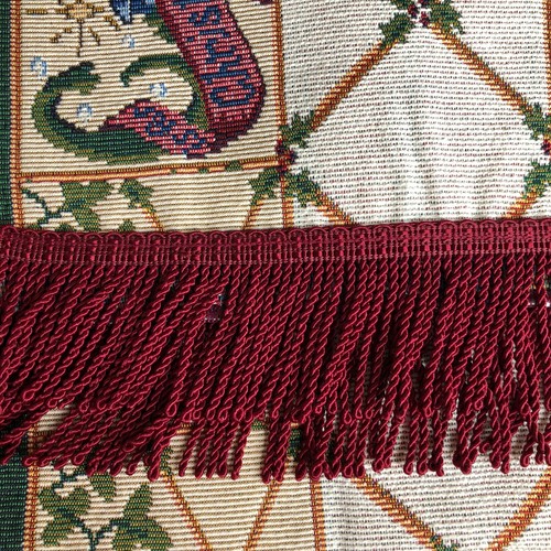 Kemp Beatley Embroidered Christmas Table Runner 70" Long Red Green Holiday Decor - Picture 7 of 7