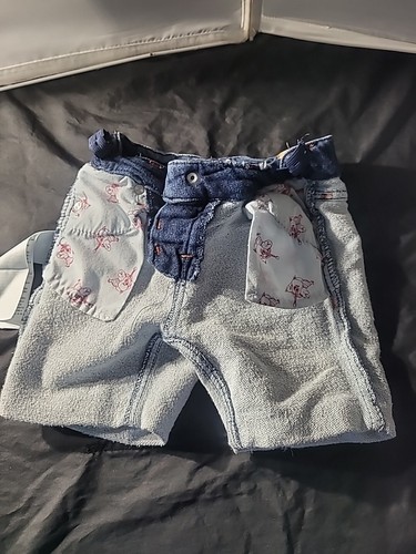 True Religion Jeansshorts Kleinkind 24M blaue Waschung verstellbarer Bund Unisex - Bild 6 von 8