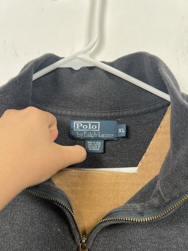 Polo Ralph Lauren 1/4 Zip Sweater Mens Size XL Gray Burgundy Pony Logo Pullover - Picture 5 of 7