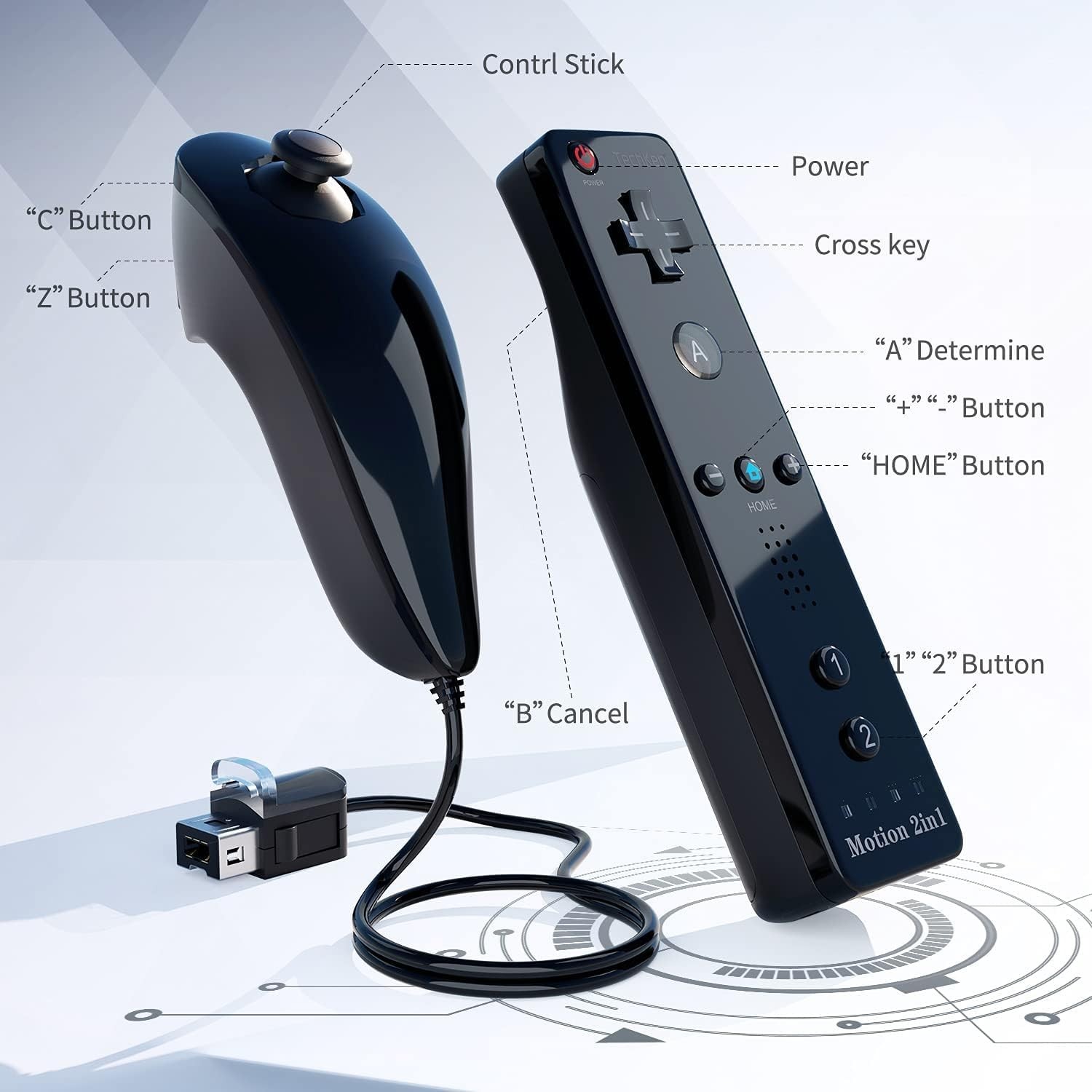 Wii Controller, Motion Plus, Nunchuck, Bluetooth, Fernbedienung, Ersatz