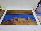 36"x24" Blue Epoxy Table Top, Wooden Dining Table, River Table Top, Custom Table