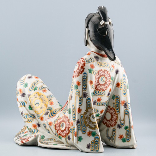 Antique Japanese Imari Porcelain Figure of Seated Samurai Meiji 19th Century - Picture 6 of 16