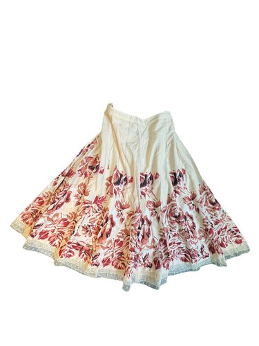 Y2K Odille Anthropologie bestickt Mid Rock Blumen Landhaus Boho romantisch Spitze - Bild 3 von 4