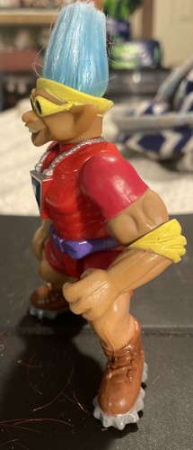Vintage 1992 Stone Protectors Ace Muscle Treasure Troll With Blue Hair - Picture 7 of 10