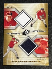2002 SPx Winning Materials Aaron Sele Darin Erstad Dual Jersey Patch Angels
