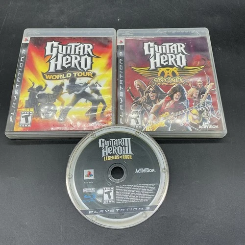 Sony PlayStation 3 PS3 Guitar Hero 3 Game Lot World Tour Aerosmith Untested
